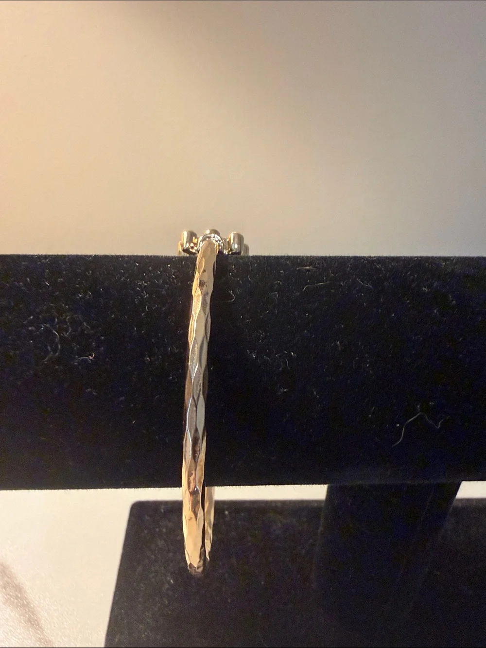 Gold Open Cuff Bracelet with Opalescent Accent Stones